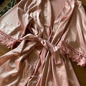 Light pink rose gold one size fits all robe (bridal, bridesmaid)